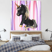 Toile Noir Unicorne oreilles roses (Insitu(Chambre))