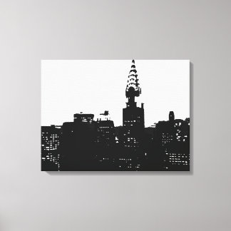Toile noire blanche New York City Pop Art envelopp
