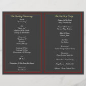 Toile noire et programme de mariage satiné rouge (Dos)