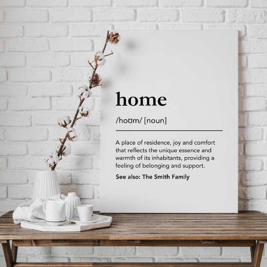 Toile Nom de famille de définition de maison personnalis