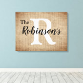 Toile Nom De Famille Et Première Image Rustique De Burla (Insitu (Plancher de Bois))