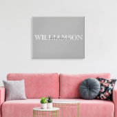 Toile Nom de famille gris signe monogramme (Insitu(Salon))
