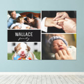 Toile Nom de famille multiple photo collage (Insitu (Plancher de Bois))