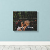 Toile Nom de famille personnalisé ou date du Mariage (Insitu (Plancher de Bois))