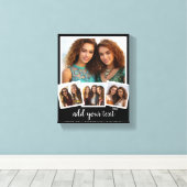 Toile Nom de script de collage photo tendance blanc noir (Insitu (Plancher de Bois))