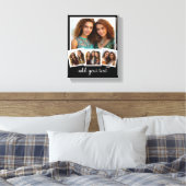 Toile Nom de script de collage photo tendance blanc noir (Insitu(Chambre))