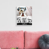 Toile Nom de script de collage photo tendance blanc noir (Insitu(Salon))
