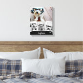 Toile Nom de script de collage photo tendance blanc noir (Insitu(Chambre))