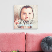 Toile Nom du bébé bleu Photo (Insitu(Salon))