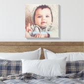 Toile Nom du bébé bleu Photo (Insitu(Chambre))