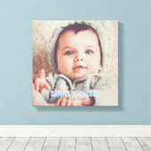 Toile Nom du bébé bleu Photo (Insitu (Plancher de Bois))