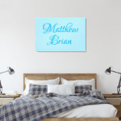 Toile Nom du bébé Mur Art (bleu) (Insitu(Chambre))