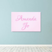 Toile Nom du bébé Mur Art (rose) (Insitu (Plancher de Bois))