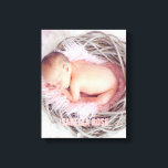 Toile Nom du bébé rose Photo<br><div class="desc">Design photo simple et chic à fond saigné. Personnalisez-le avec la date de naissance de votre bébé,  le nom ou tout texte de votre choix pour une belle pièce murale unique.</div>