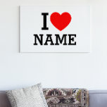 Toile Nom du coeur<br><div class="desc">Inscrivez votre nom ou votre texte sur le nom Section.</div>