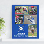 Toile Nom du joueur de l'équipe de collage photo de cros<br><div class="desc">Montrez votre fierté à votre équipe avec ces bâtons de crosse personnalisés et la conception de photo à billes avec vos photos téléchargées et texte personnalisé. Ajoutez le nom du joueur ou le nom de l'équipe, l'année ou le numéro de maillot. Faites un cadeau de fin de saison ou un...</div>