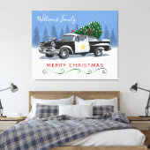 Toile Nom du monogramme de Noël de la voiture de la poli (Insitu(Chambre))