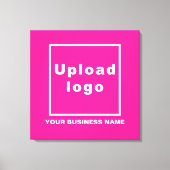 Toile Nom et logo de l'entreprise sur Carré rose (Recto)