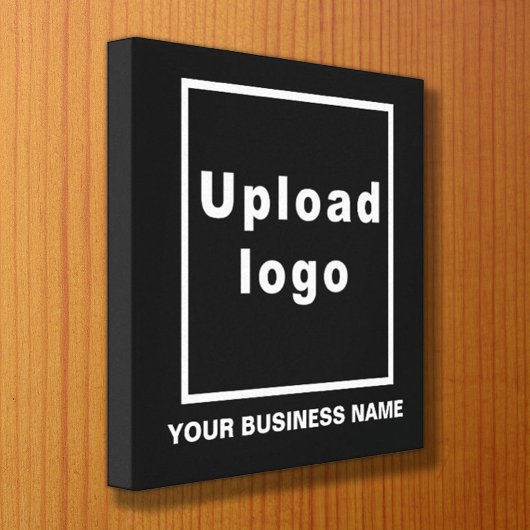 Toile Nom et logo de l'entreprise sur le Carré noir