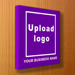 Toile Nom et logo de l'entreprise sur le Carré violet