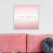 Toile Nom et monogramme | Soft FAUX Rose Gold Blush (Insitu(Salon))