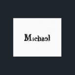 Toile Nom monogramme moderne minimaliste noir gris<br><div class="desc">Monogramme moderne minimaliste nom noir gris. Nom personnalisé personnalisable en noir sur une couleur grise.</div>