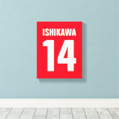 Toile Nom, Numéro, Couleurs personnalisés. Ventilateurs  (Insitu (Plancher de Bois))