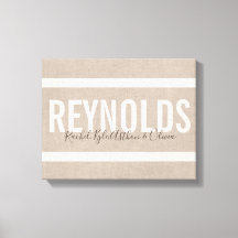 Nom personnalisé Burlap Canvas