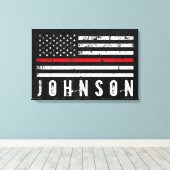 Toile Nom personnalisé Distressed Firefighter (Insitu (Plancher de Bois))