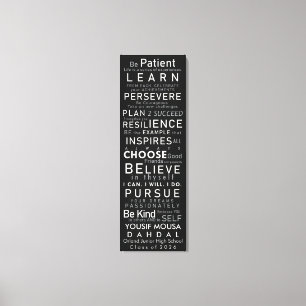 Toile Nom personnalisé École, Motivation pour la vie - Y