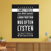 Toile NOM PERSONNALISÉ RÈGLES DE FAMILLE typographie mod (Insitu(Salon))