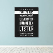 Toile NOM PERSONNALISÉ RÈGLES DE FAMILLE typographie mod (Insitu (Plancher de Bois))