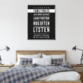 Toile NOM PERSONNALISÉ RÈGLES DE FAMILLE typographie mod (Insitu(Chambre))