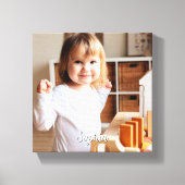 Toile Nom photo et script de votre enfant (Recto)
