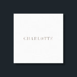 Toile Nom professionnel minimaliste élégant<br><div class="desc">Différentes options de taille et de type, Outil de création facile à utiliser. Vous n'avez qu'à modifier le nom.</div>