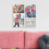 Toile Noms du monogramme mariage et date 3 Collage photo (Insitu(Salon))