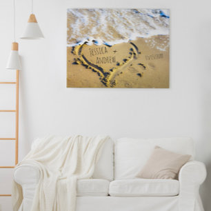 Toile Noms Personnalisés sur la Plage Tropicale dans le
