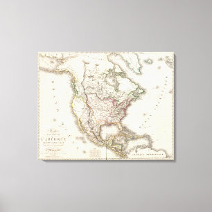 Toile Nord-américain a gravé la carte