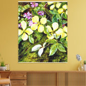 Toile Nord - Fleurs d'un Dogwood et d'un Indigo (Insitu(Salon))