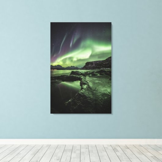 Toile Northern Lights Norvège (Insitu (Plancher de Bois))