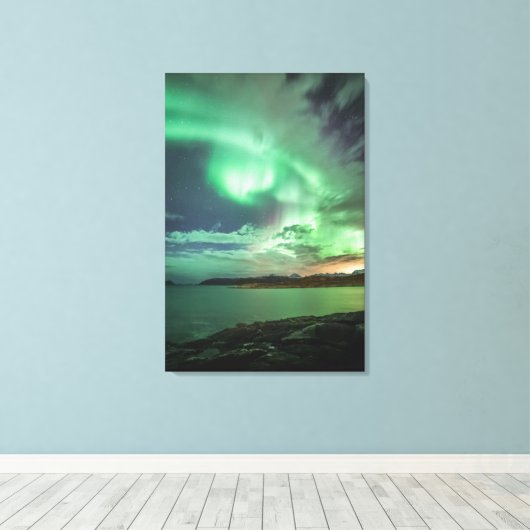 Toile Northern Lights Norvège (Insitu (Plancher de Bois))