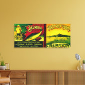 Toile Northern Lights Saumon Can LabelAlimak, AK (Insitu(Salon))
