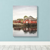 Toile Norvège Maisons de bateaux rouges (Insitu (Plancher de Bois))
