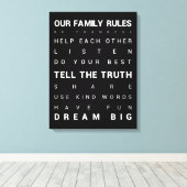 Toile Nos règles de famille - 18" x 24" (Insitu (Plancher de Bois))