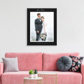 Toile Nos Vows Mariage Script et cadre noir minimal (Insitu(Salon))