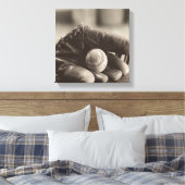 Toile Nostalgie du baseball - Mitt et Baseball (Insitu(Chambre))