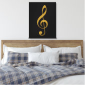 Toile note de musique de la clef dorée du treble (Insitu(Chambre))