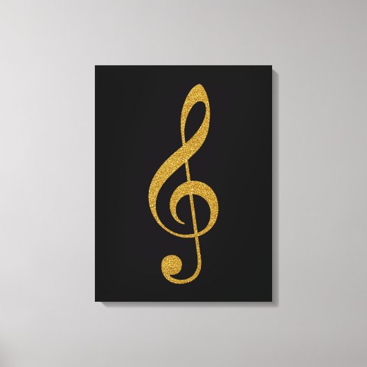 Toile note de musique de la clef dorée du treble (Recto)