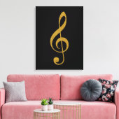 Toile note de musique de la clef dorée du treble (Insitu(Salon))