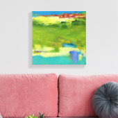 Toile Notes de champ - Art vert Abstrait (Insitu(Salon))